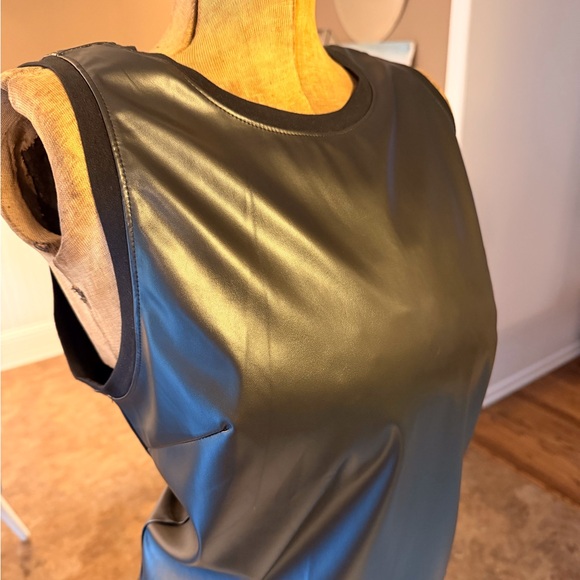 Elegant Black Faux Leather Tank Top - Picture 5 of 8